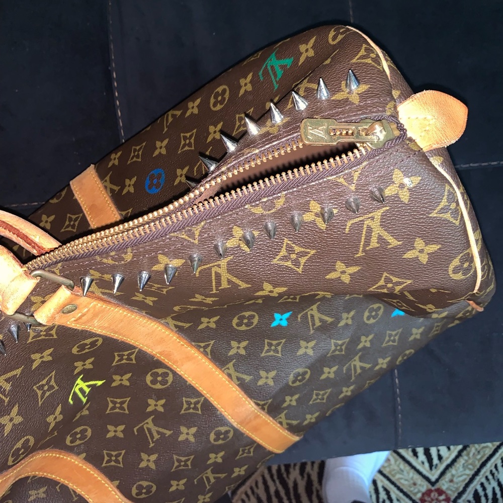 Hand painted custom Louis Vuitton Duffel
